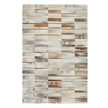 Cowhide leather patchwork luxury hotel carpet area rug